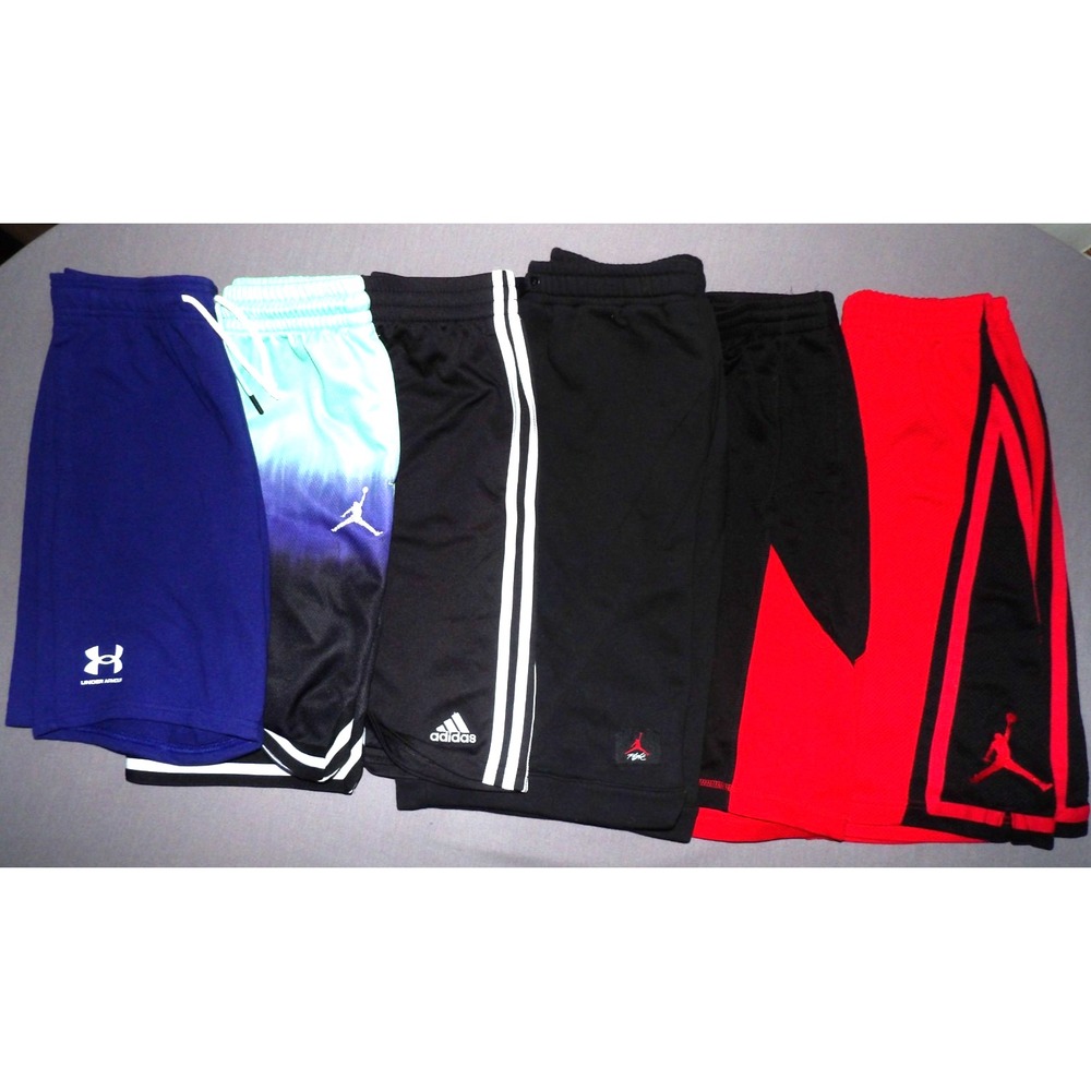 Lot of 6~ Air Jordan - Under Armour - ADIDAS Shorts Basketball Boy's Youth XL